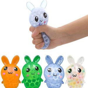 Pack of 2 Easter Bunny Water Bead Ball Squishy Toy Assorted
